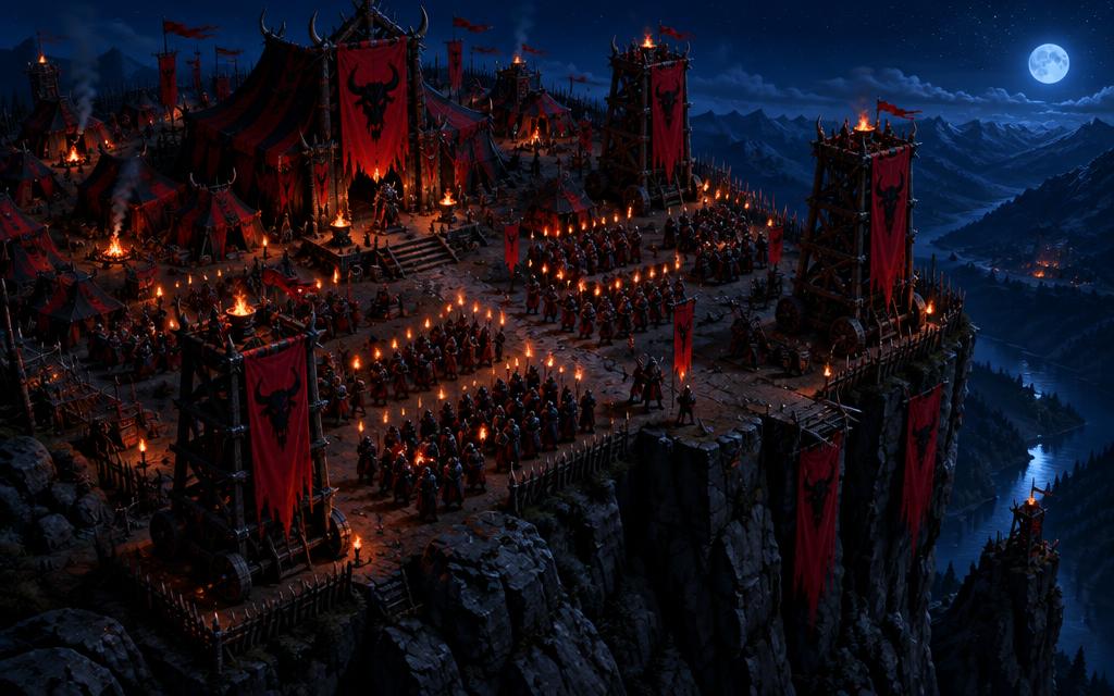 The Crimson Horde war camp on the cliff